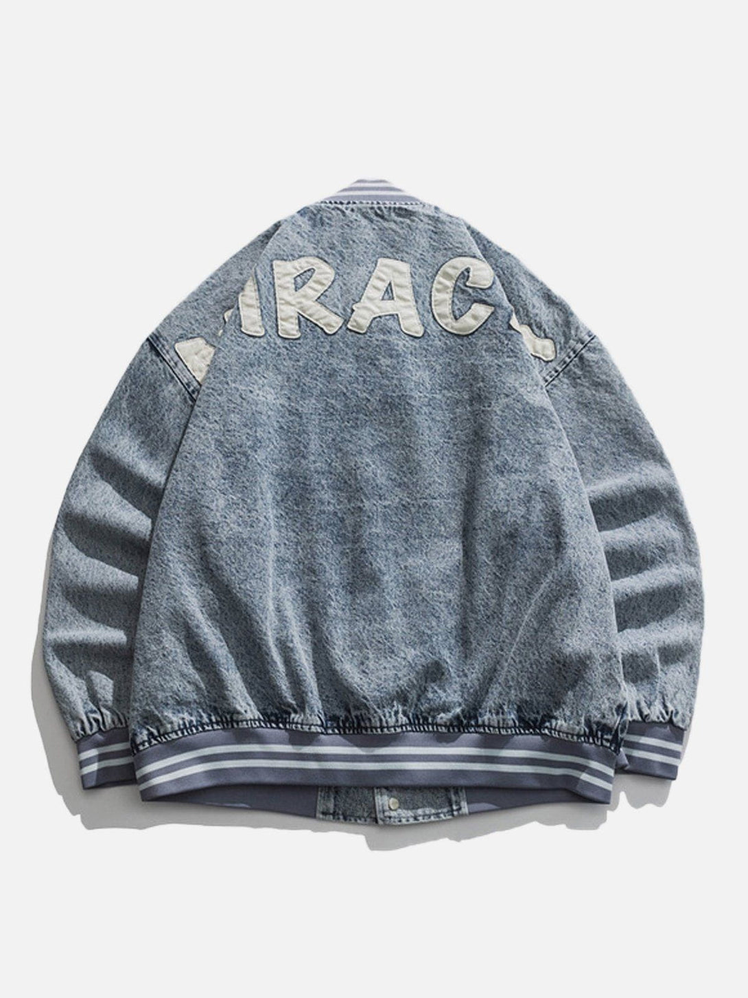 Evapacs - Letter Splicing Denim Jacket- Streetwear Fashion - evapacs.com