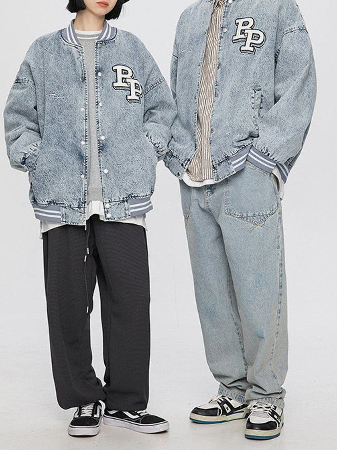 Evapacs - Letter Splicing Denim Jacket- Streetwear Fashion - evapacs.com