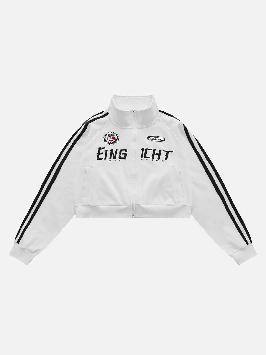 Evapacs - Lettering Embroidery Patchwork Regular Jackets- Streetwear Fashion - evapacs.com