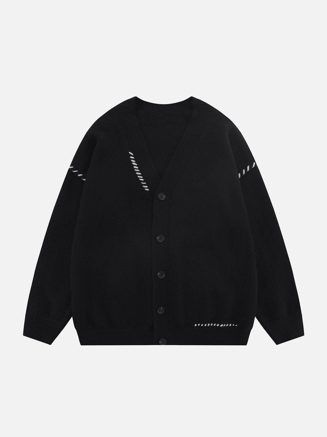 Evapacs - Line Weaving V-neck Cardigan- Streetwear Fashion - evapacs.com