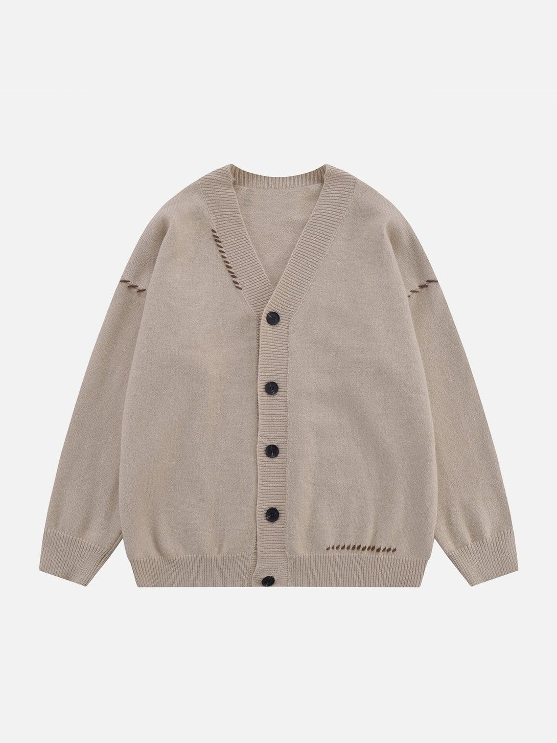 Evapacs - Line Weaving V-neck Cardigan- Streetwear Fashion - evapacs.com