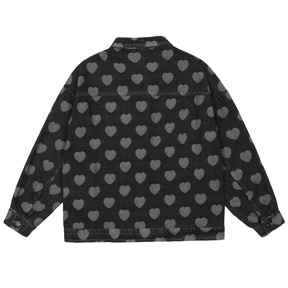 Evapacs - Love Embroidered Pocket Denim Jacket- Streetwear Fashion - evapacs.com