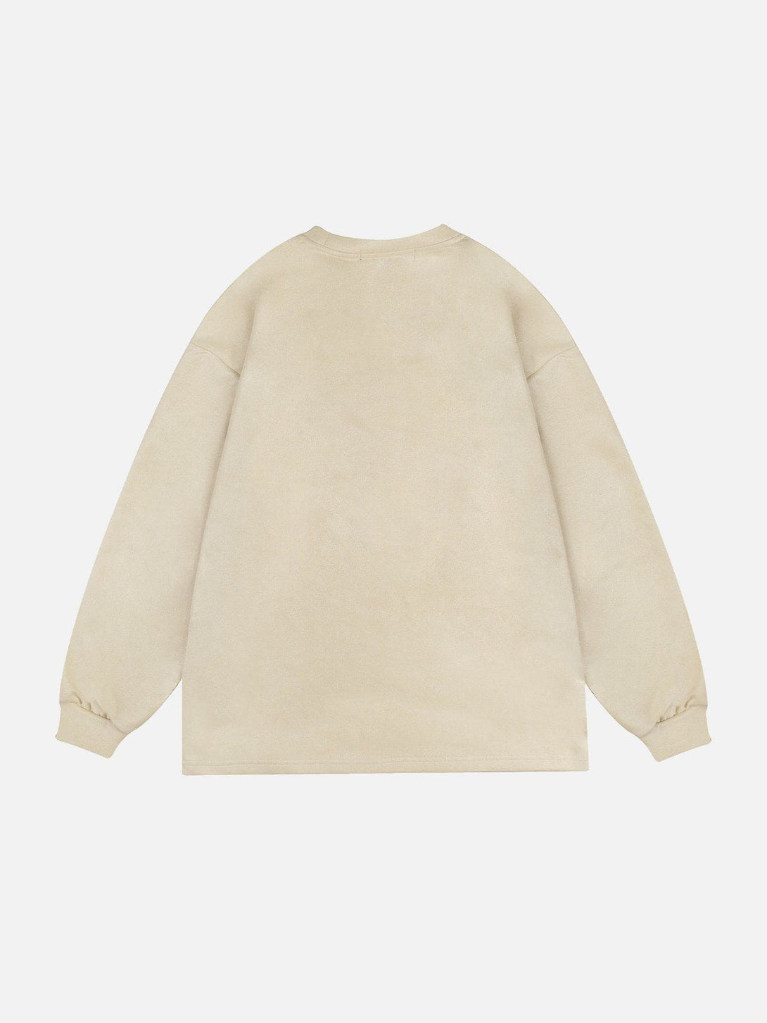 Evapacs - Minimalist Printed Suede Sweatshirt- Streetwear Fashion - evapacs.com