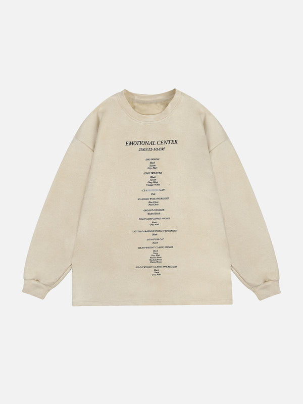 Evapacs - Minimalist Printed Suede Sweatshirt- Streetwear Fashion - evapacs.com