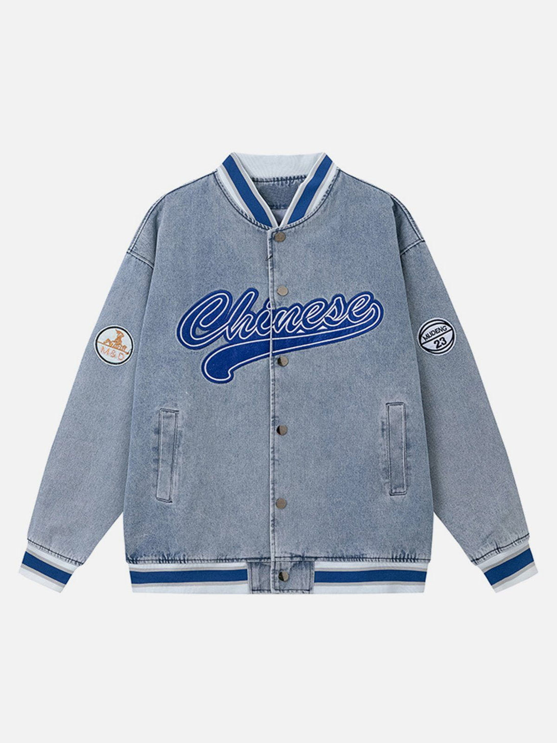 Evapacs - Monogram Panel Denim Jacket- Streetwear Fashion - evapacs.com