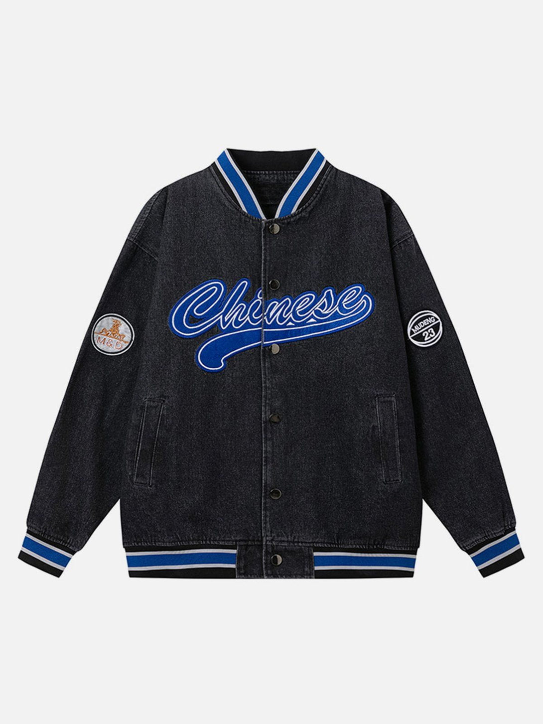 Evapacs - Monogram Panel Denim Jacket- Streetwear Fashion - evapacs.com