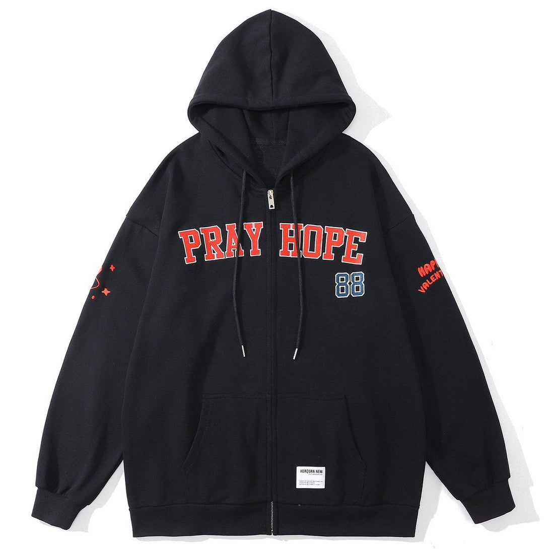 Evapacs - Monogram Print Hoodie- Streetwear Fashion - evapacs.com