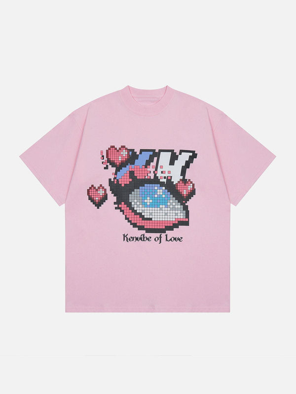 Evapacs - Mosaic Pixel Heart Graphic Tee- Streetwear Fashion - evapacs.com