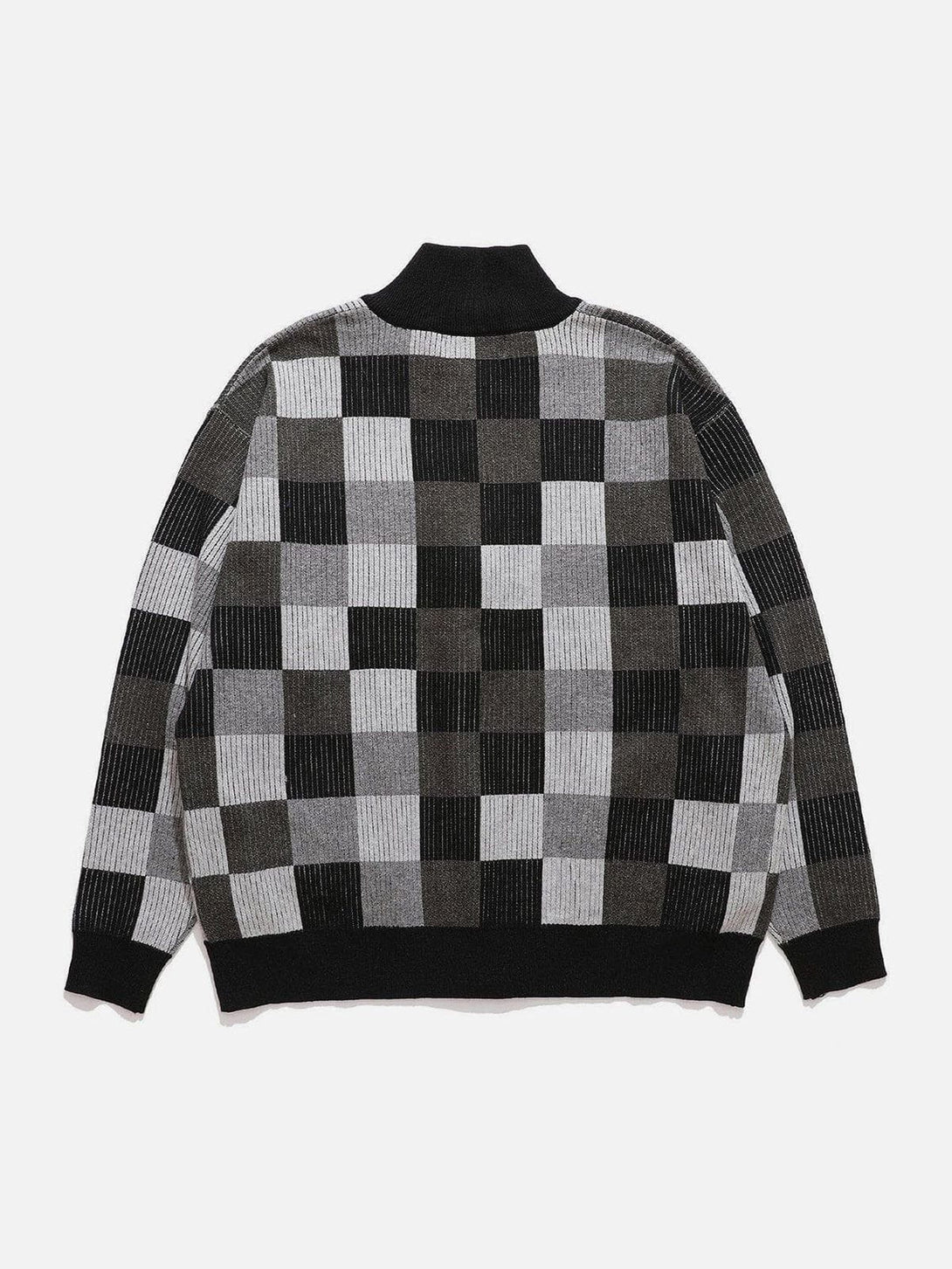 Evapacs - Mosaic Plaid Cardigan- Streetwear Fashion - evapacs.com