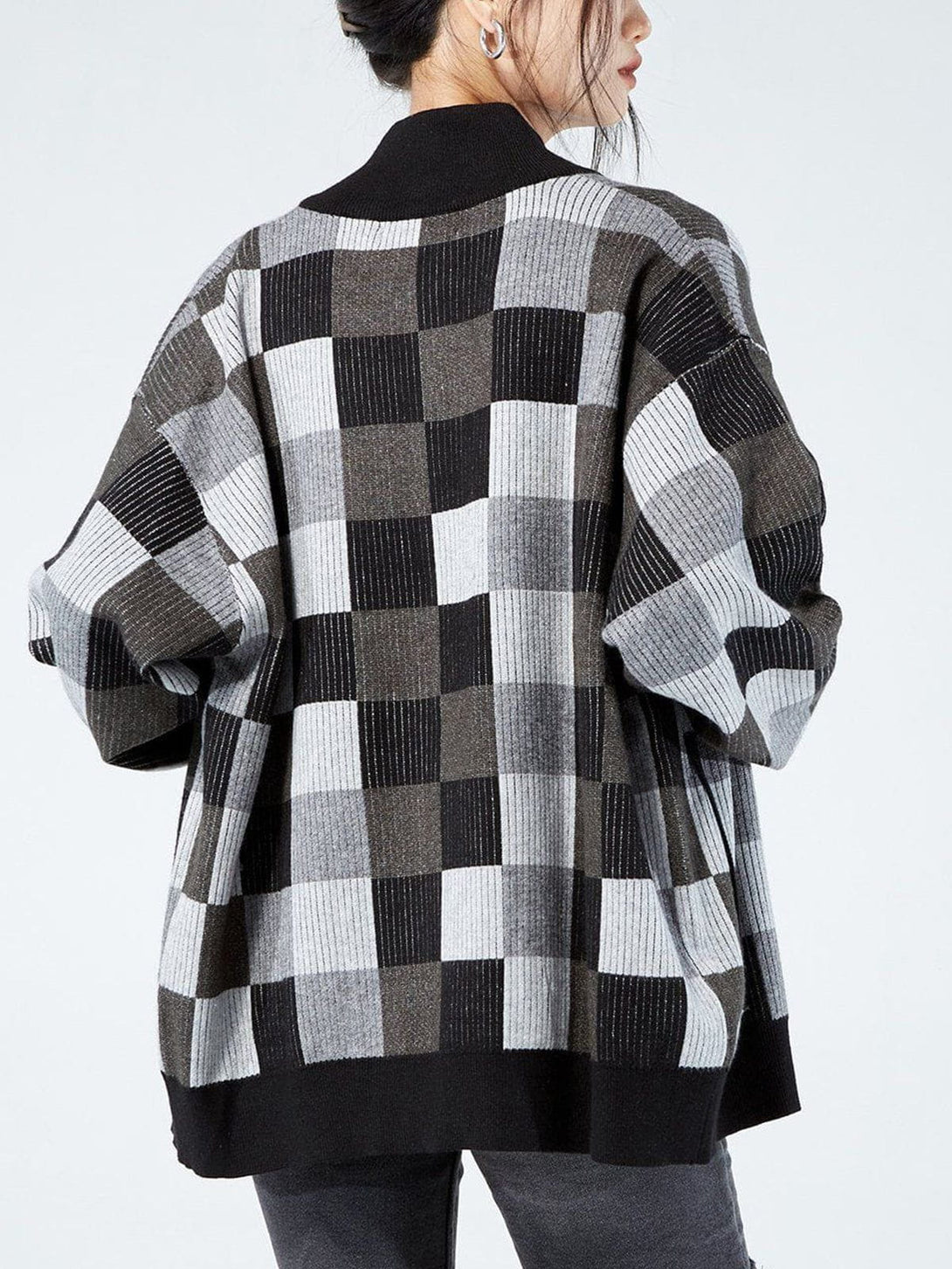 Evapacs - Mosaic Plaid Cardigan- Streetwear Fashion - evapacs.com