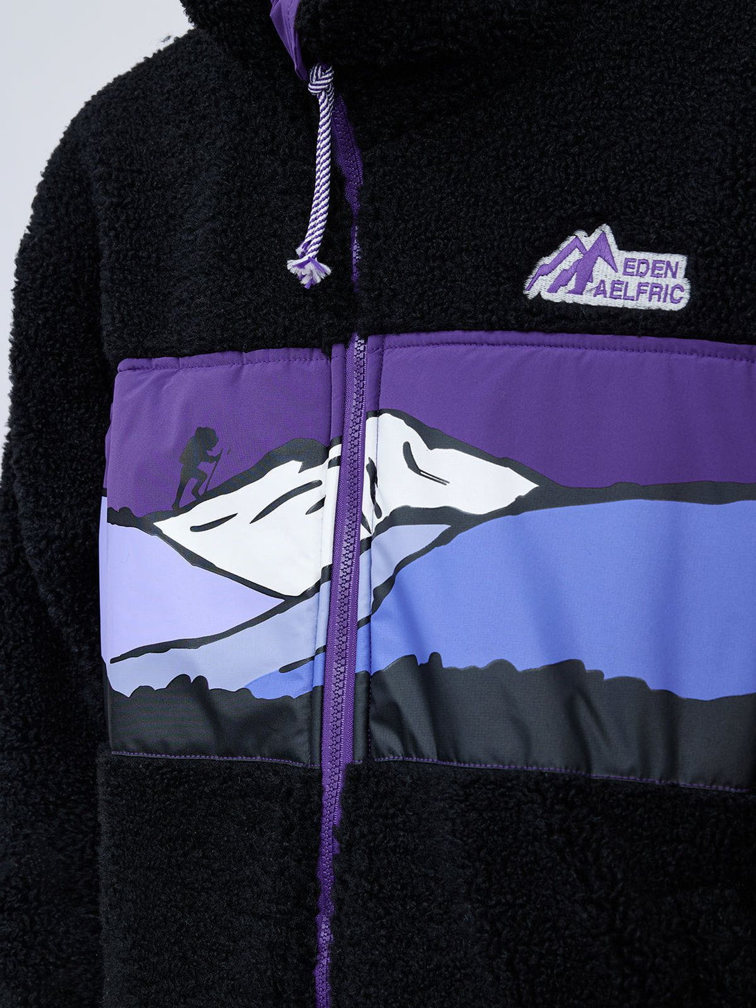 Evapacs - Mountains Patchwork Sherpa Coat- Streetwear Fashion - evapacs.com