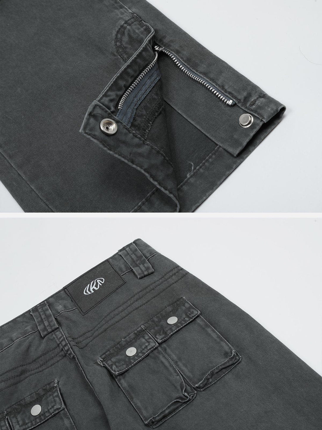 Evapacs - Multi Pocket Denim Cargo Pants- Streetwear Fashion - evapacs.com