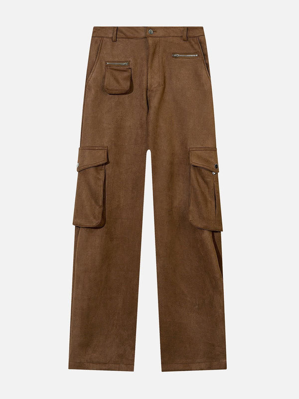 Evapacs - Multi-Pocket Suede Pants- Streetwear Fashion - evapacs.com