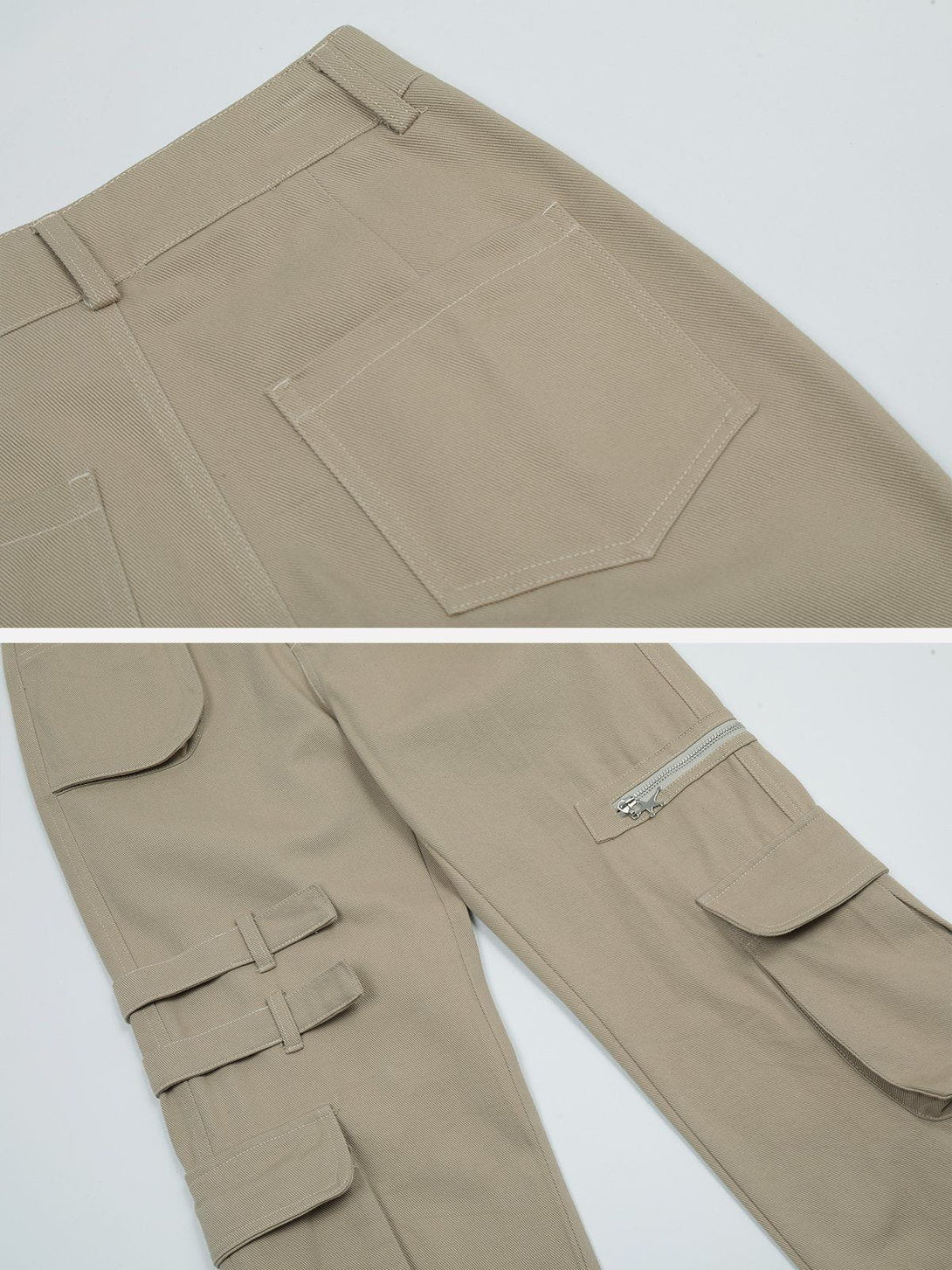 Evapacs - Multi-Pocket Zippered Cargo Pants- Streetwear Fashion - evapacs.com