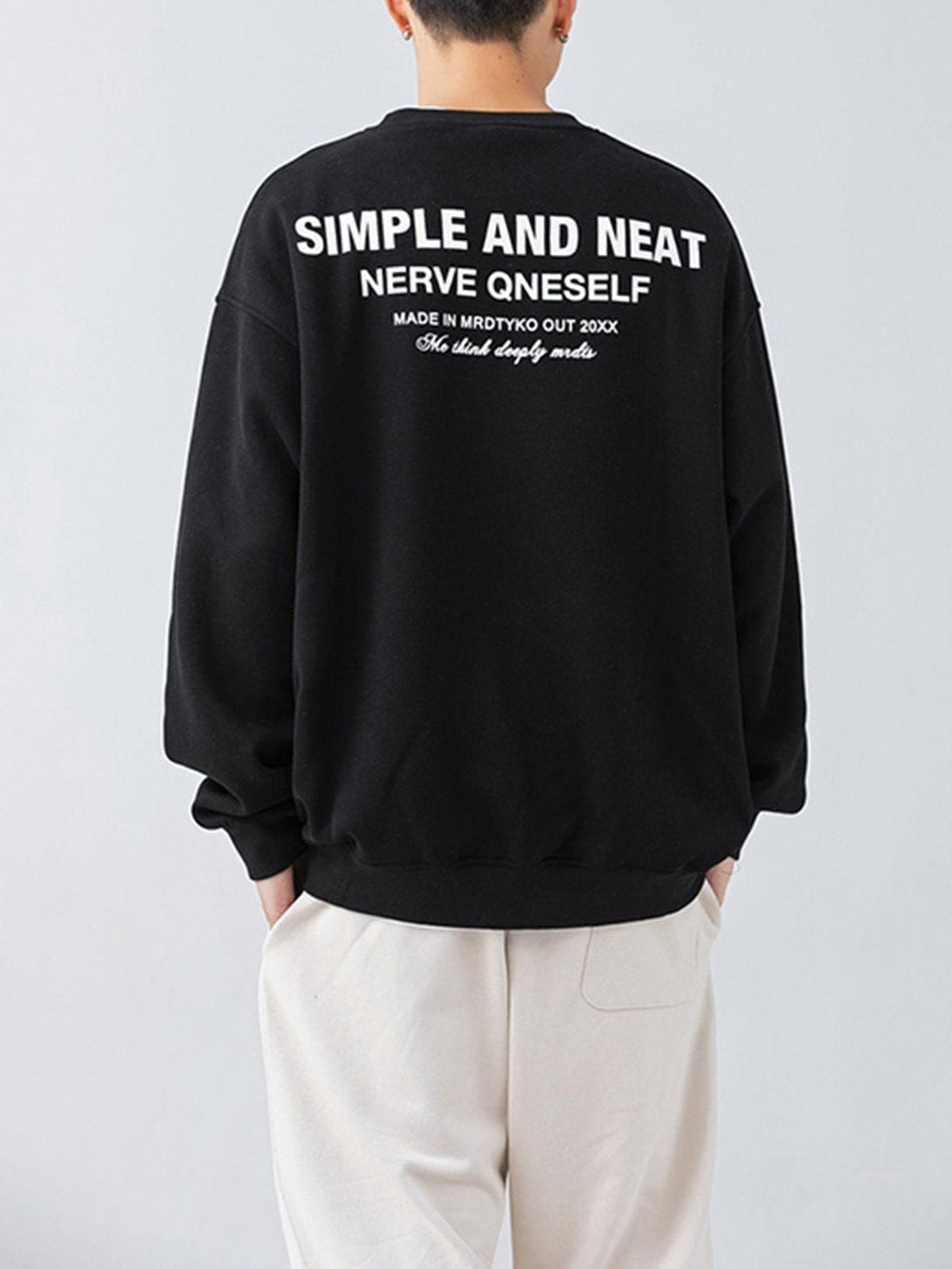 Evapacs - Neckline Stitching Letters Sweatshirt- Streetwear Fashion - evapacs.com