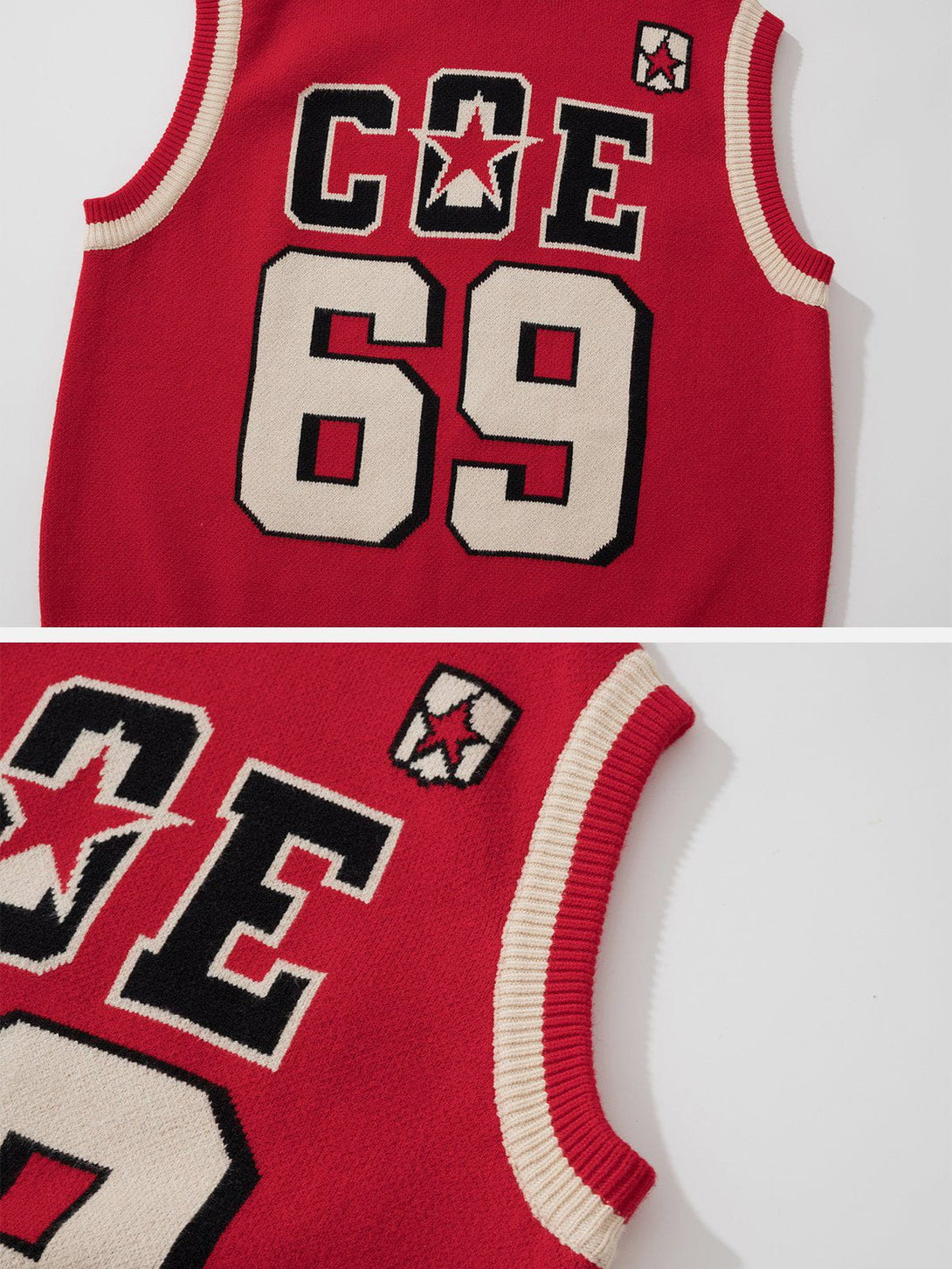 Evapacs - Number Letter Graphic Sweater Vest- Streetwear Fashion - evapacs.com