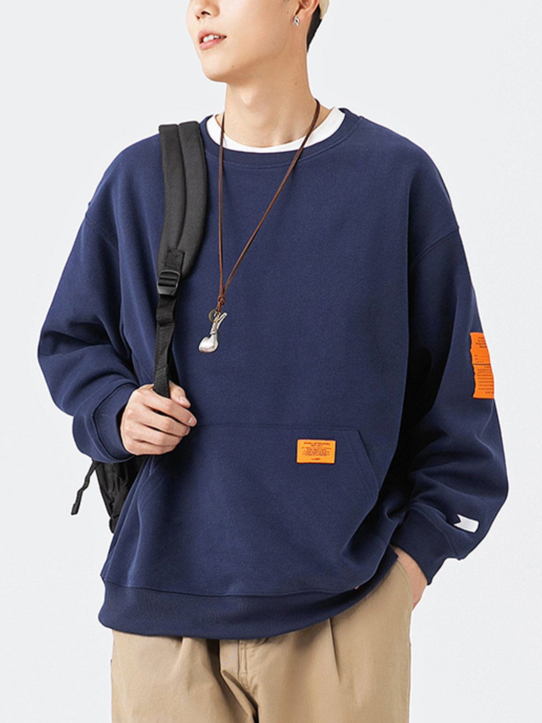 Evapacs - Orange Labeled Sweatshirt- Streetwear Fashion - evapacs.com