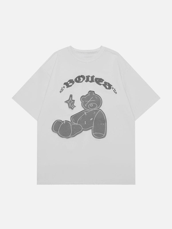 Evapacs - Patch Bear Graphic Tee- Streetwear Fashion - evapacs.com