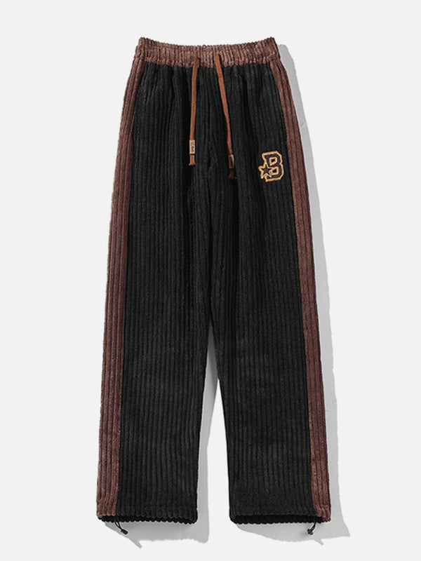 Evapacs - Patchwork Corduroy Sweatpants- Streetwear Fashion - evapacs.com