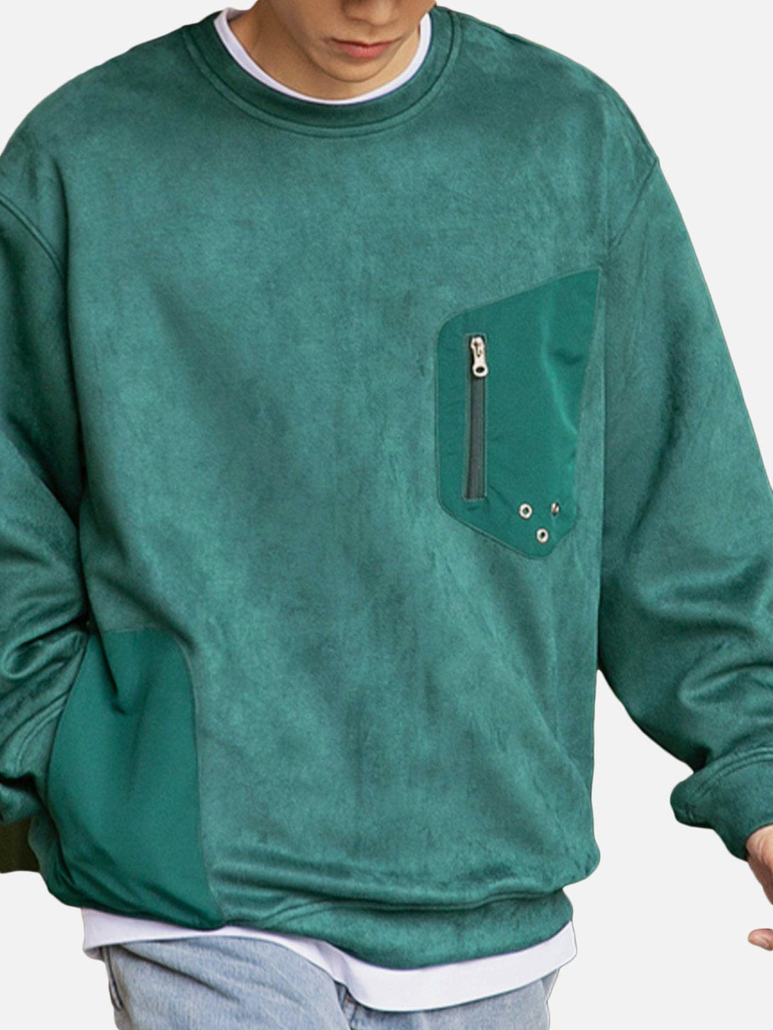 Evapacs - Patchwork Decorate Foam Printing Sweatshirt- Streetwear Fashion - evapacs.com