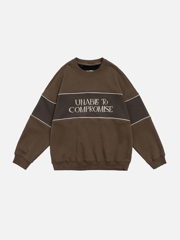 Evapacs - Patchwork Lettered Sweatshirt- Streetwear Fashion - evapacs.com