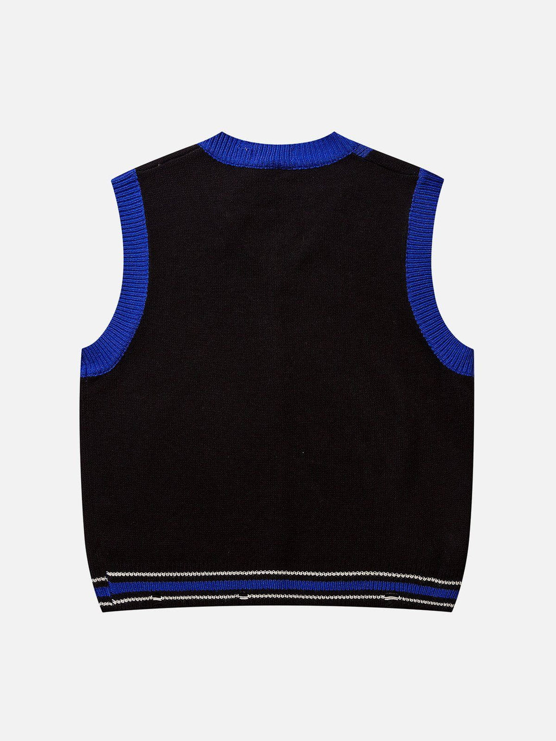 Evapacs - Patchwork Plaid Sweater Vest- Streetwear Fashion - evapacs.com