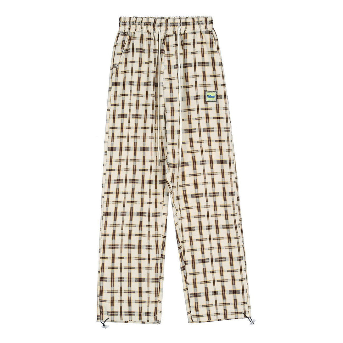 Evapacs - Plaid Drawstring Pants- Streetwear Fashion - evapacs.com