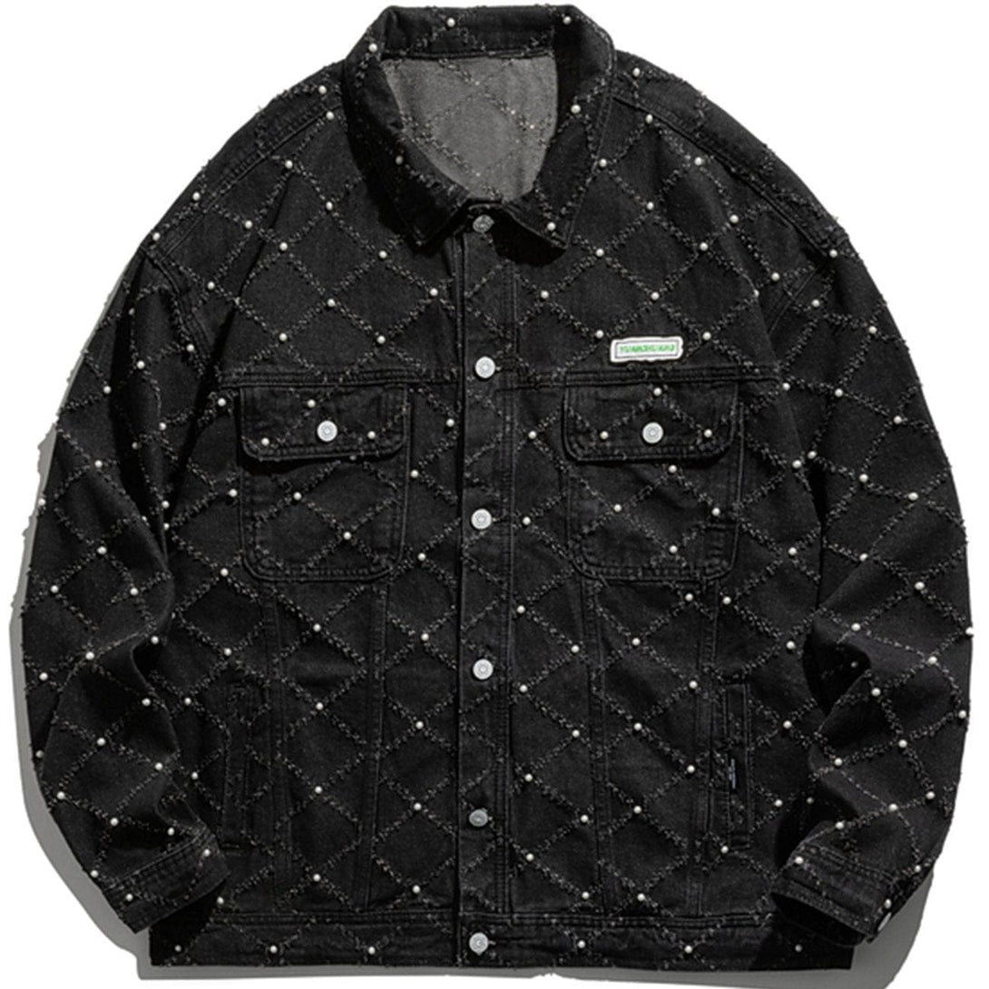 Evapacs - Plaid Simple Denim Jacket- Streetwear Fashion - evapacs.com