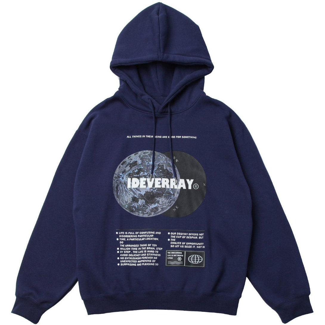 Evapacs - Planet Letter Print Hoodie- Streetwear Fashion - evapacs.com