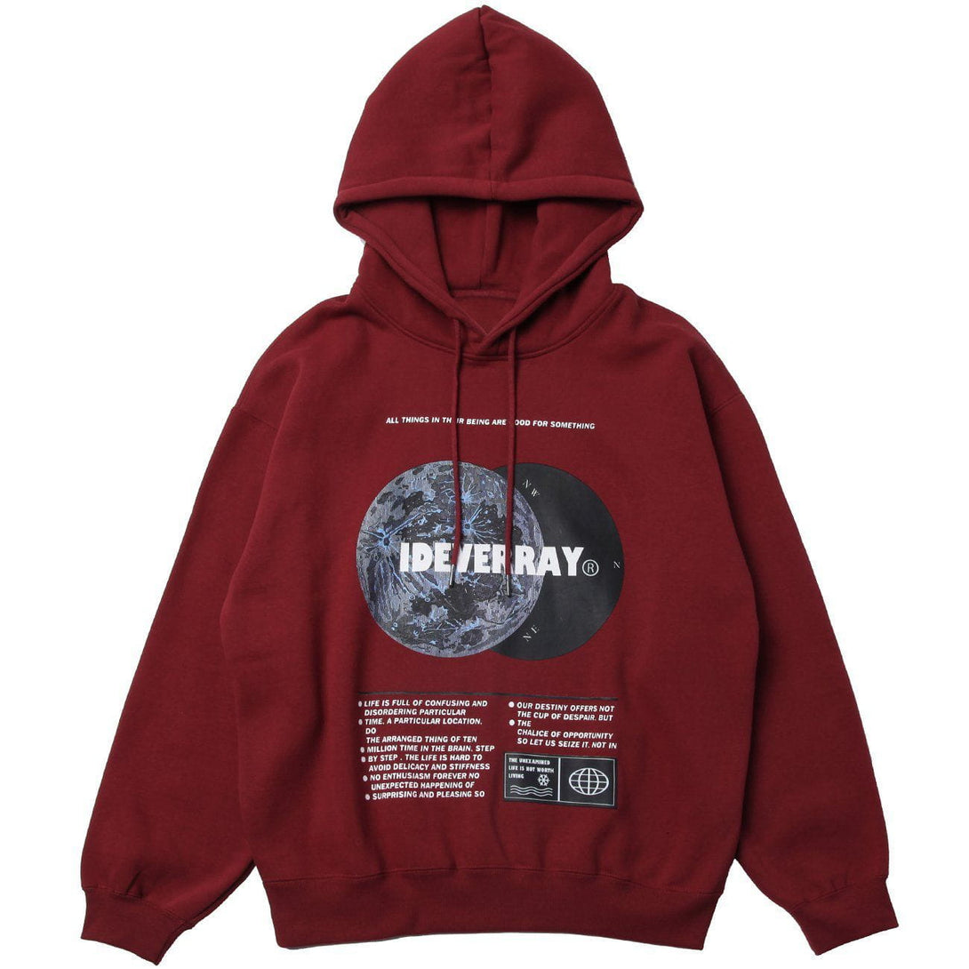 Evapacs - Planet Letter Print Hoodie- Streetwear Fashion - evapacs.com