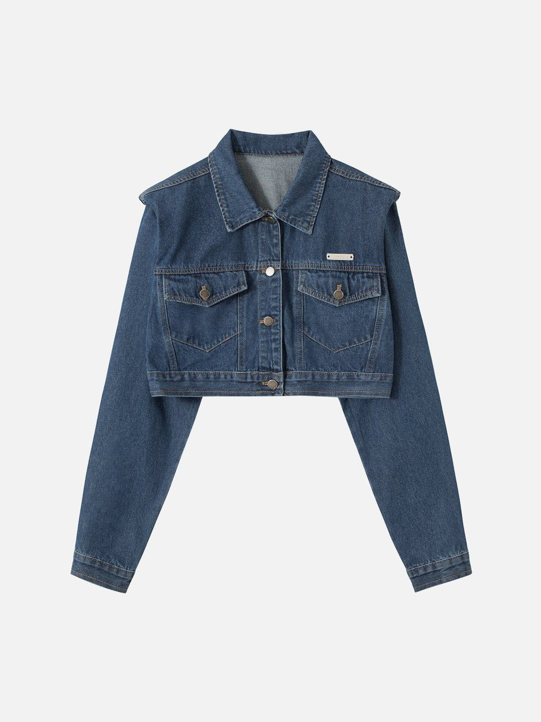 Evapacs - Pocket Decoration Crop Denim Jacket- Streetwear Fashion - evapacs.com