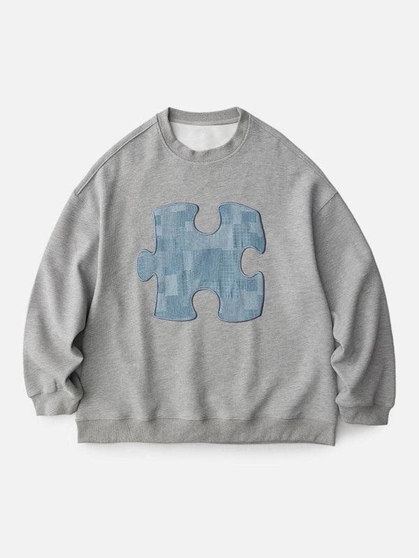 Evapacs - Puzzle Patch Sweatshirt- Streetwear Fashion - evapacs.com