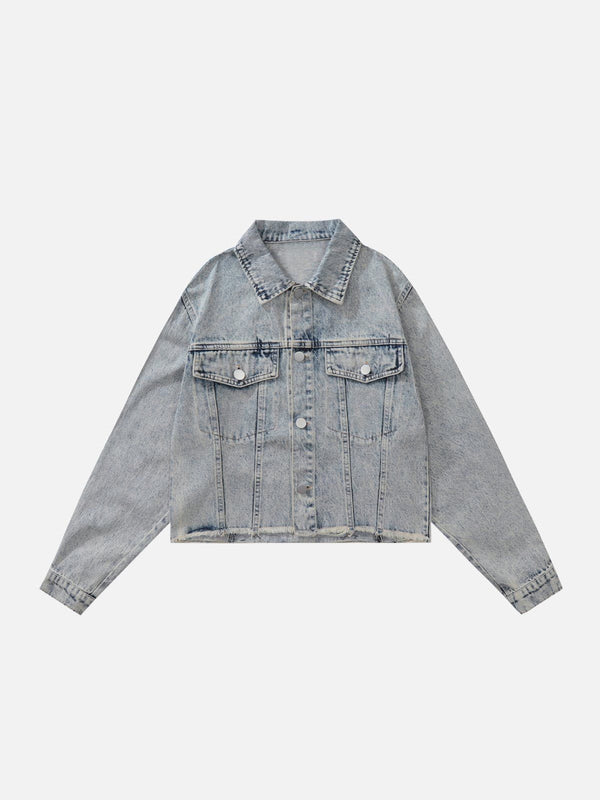 Evapacs - Rainbow Letter Print Denim Jacket- Streetwear Fashion - evapacs.com