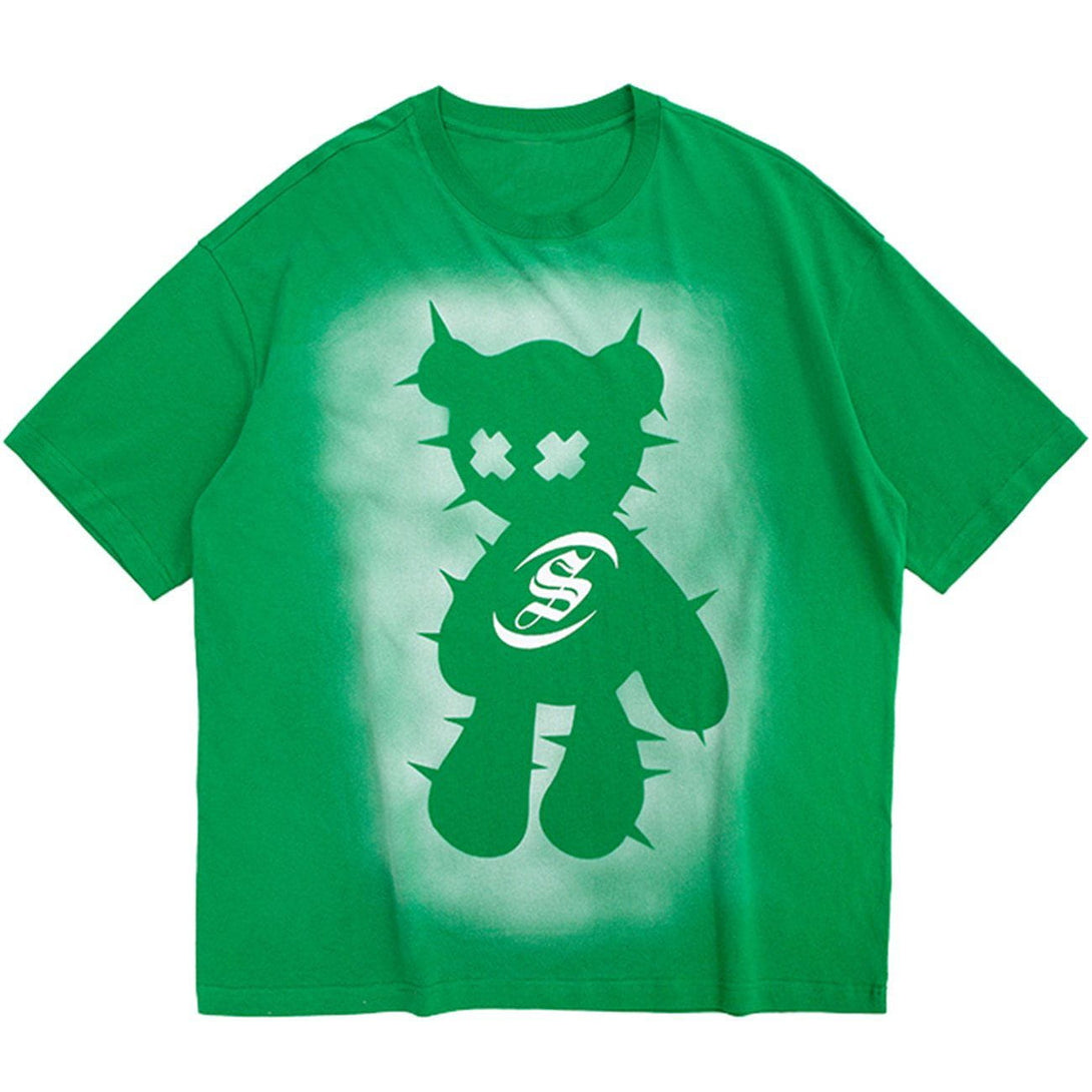 Evapacs - Reflective Bear Graphic Tee- Streetwear Fashion - evapacs.com