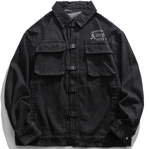 Evapacs - Retro Pocket Denim Jacket- Streetwear Fashion - evapacs.com