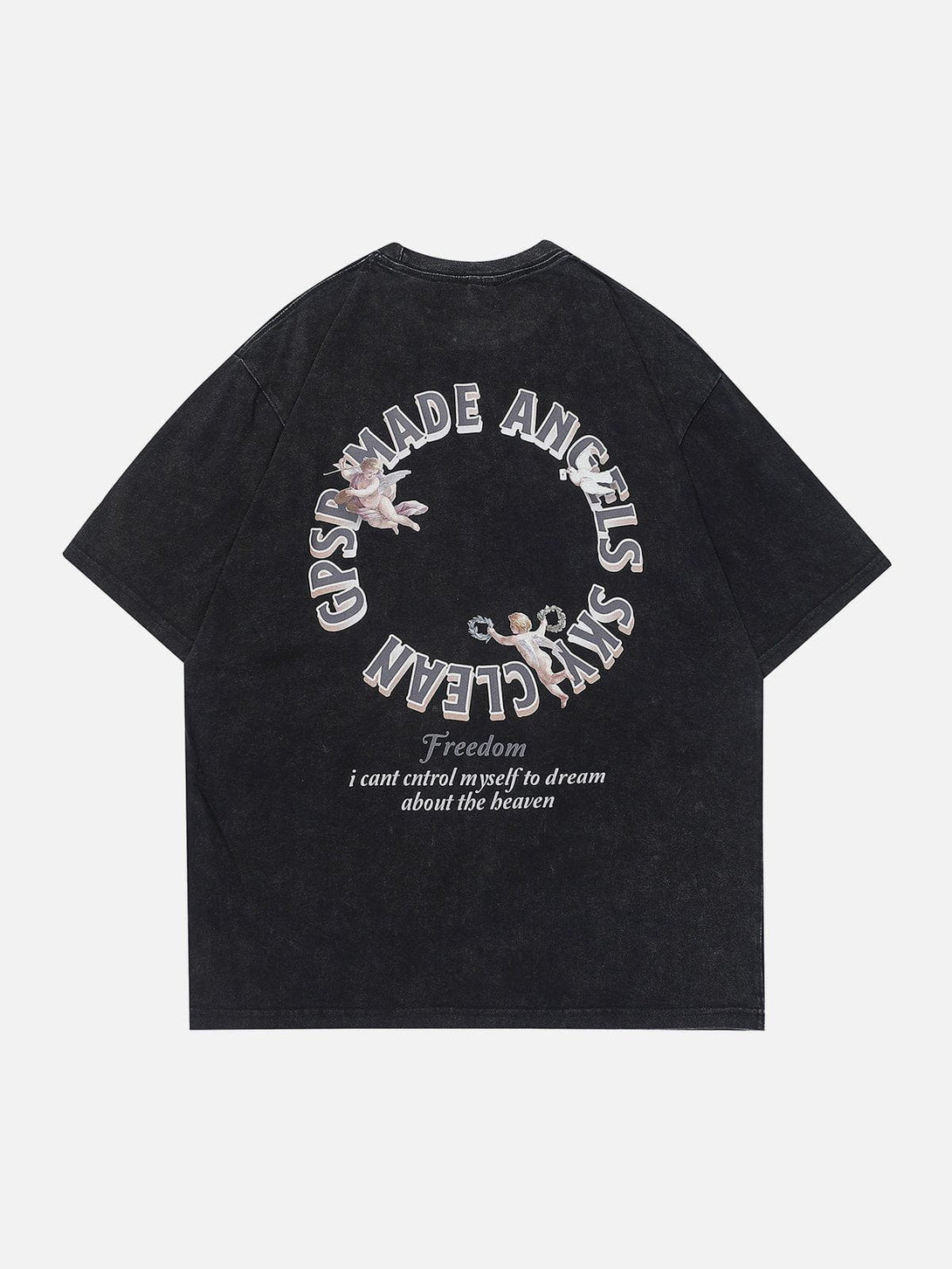 Evapacs - Ring Shaped Letter Print Tee- Streetwear Fashion - evapacs.com