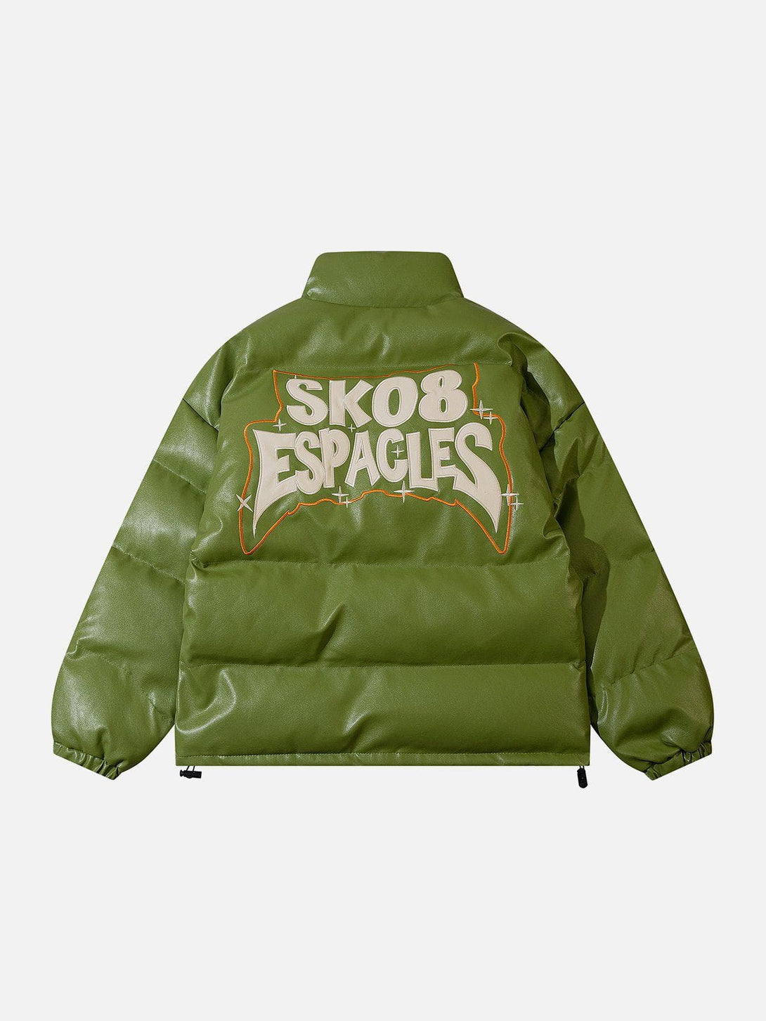 Evapacs - SK Letter Embroidery PU Winter Coat- Streetwear Fashion - evapacs.com