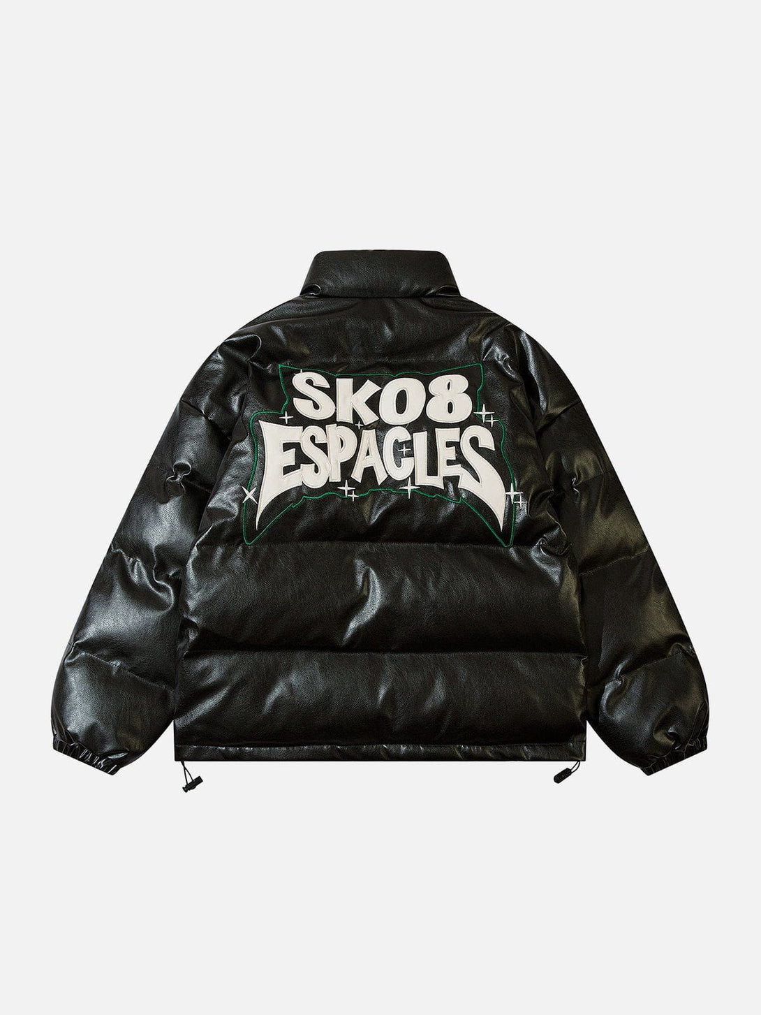 Evapacs - SK Letter Embroidery PU Winter Coat- Streetwear Fashion - evapacs.com