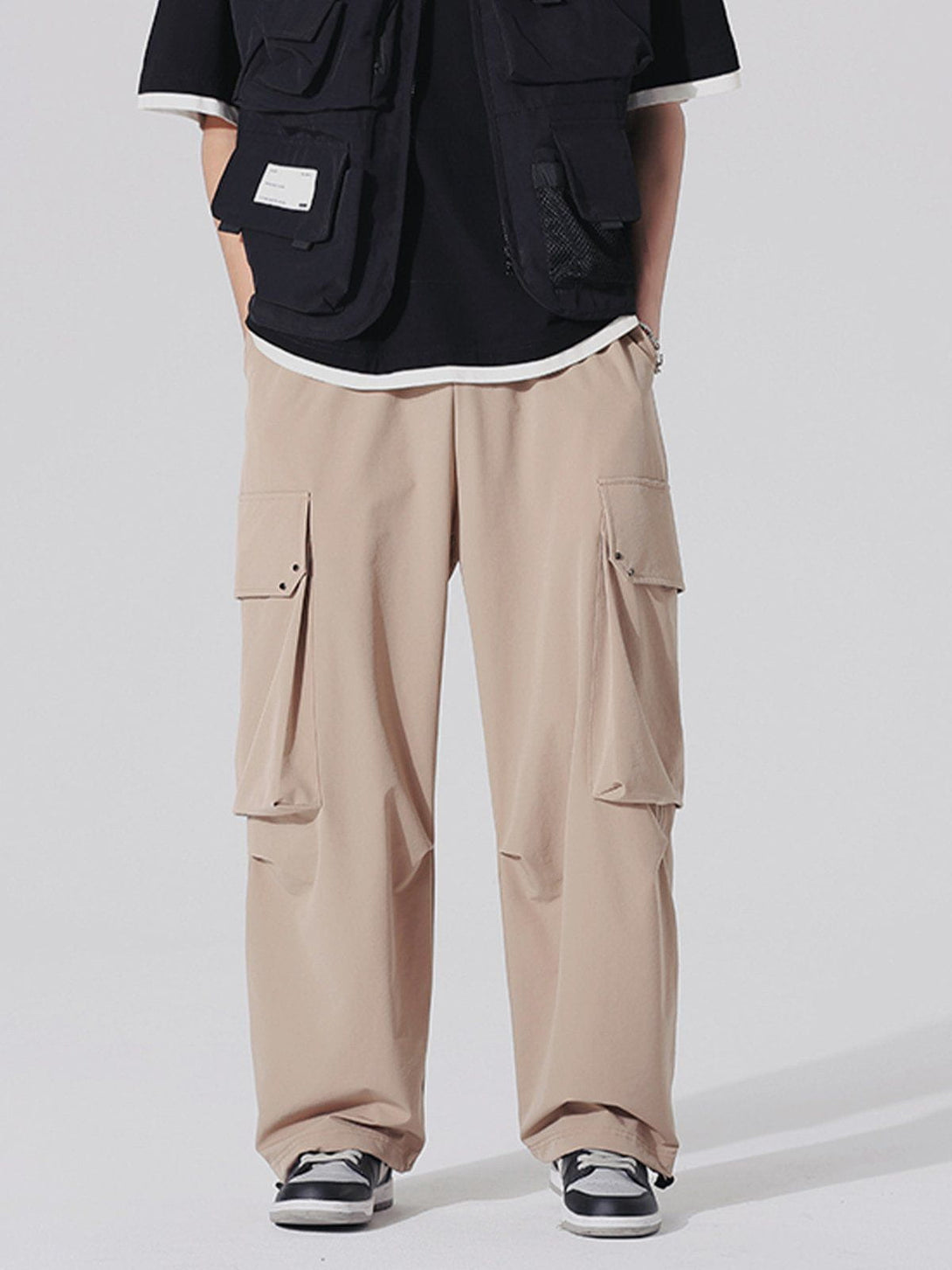 Evapacs - Side Pockets Solid Colour Cargo Pants- Streetwear Fashion - evapacs.com