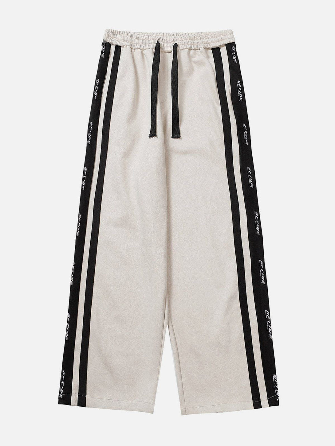 Evapacs - Side Stripe Print Suede Pants- Streetwear Fashion - evapacs.com