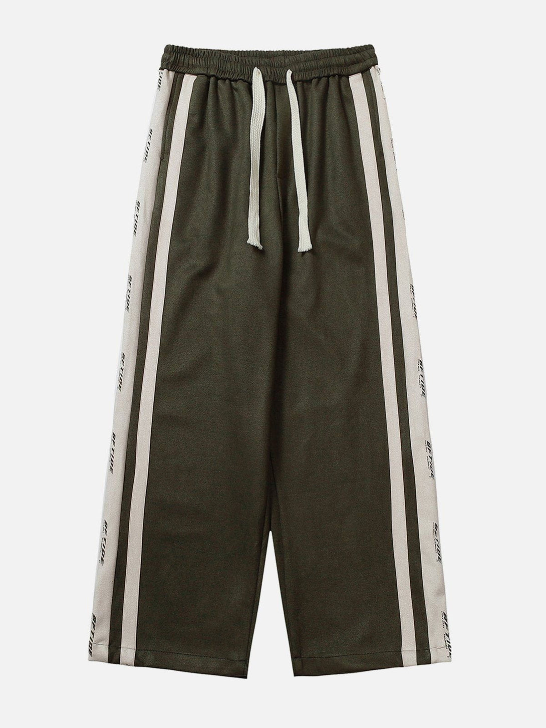 Evapacs - Side Stripe Print Suede Pants- Streetwear Fashion - evapacs.com