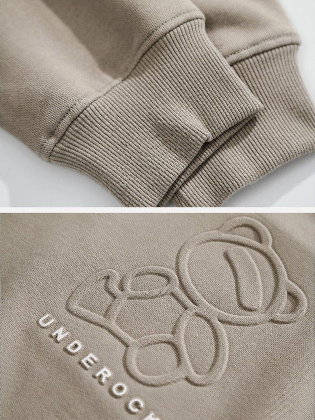 Evapacs - Simple Embossed Bear Sweatshirt- Streetwear Fashion - evapacs.com