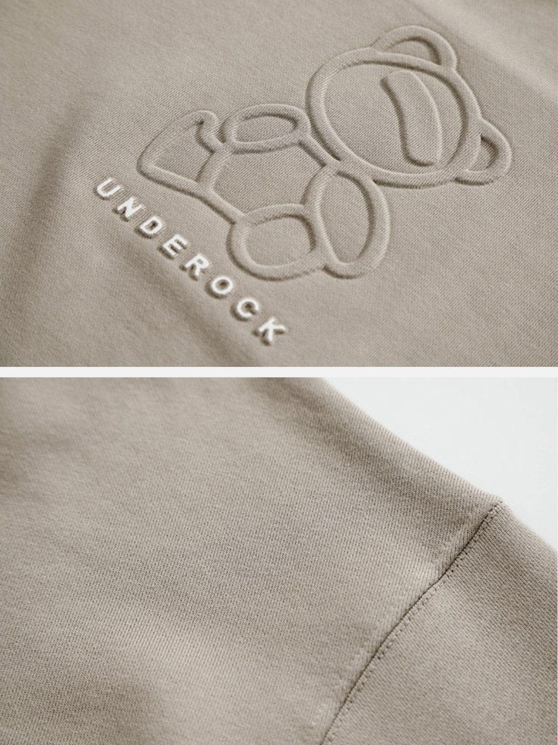 Evapacs - Simple Embossed Bear Sweatshirt- Streetwear Fashion - evapacs.com