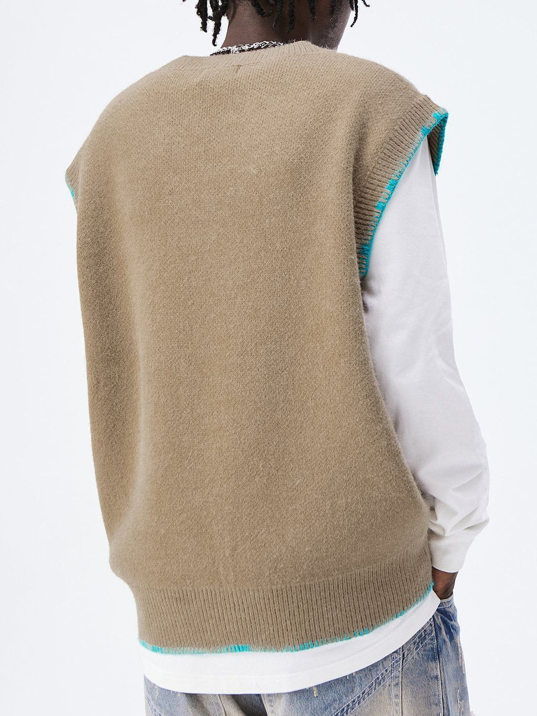 Evapacs - Simple Embroidered Letters Sweater Vest- Streetwear Fashion - evapacs.com