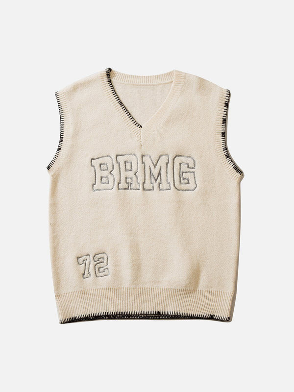 Evapacs - Simple Embroidered Letters Sweater Vest- Streetwear Fashion - evapacs.com