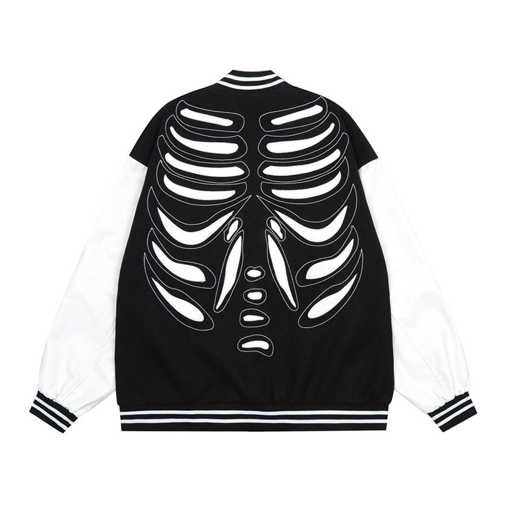 Evapacs - Skeleton Varsity Jacket- Streetwear Fashion - evapacs.com