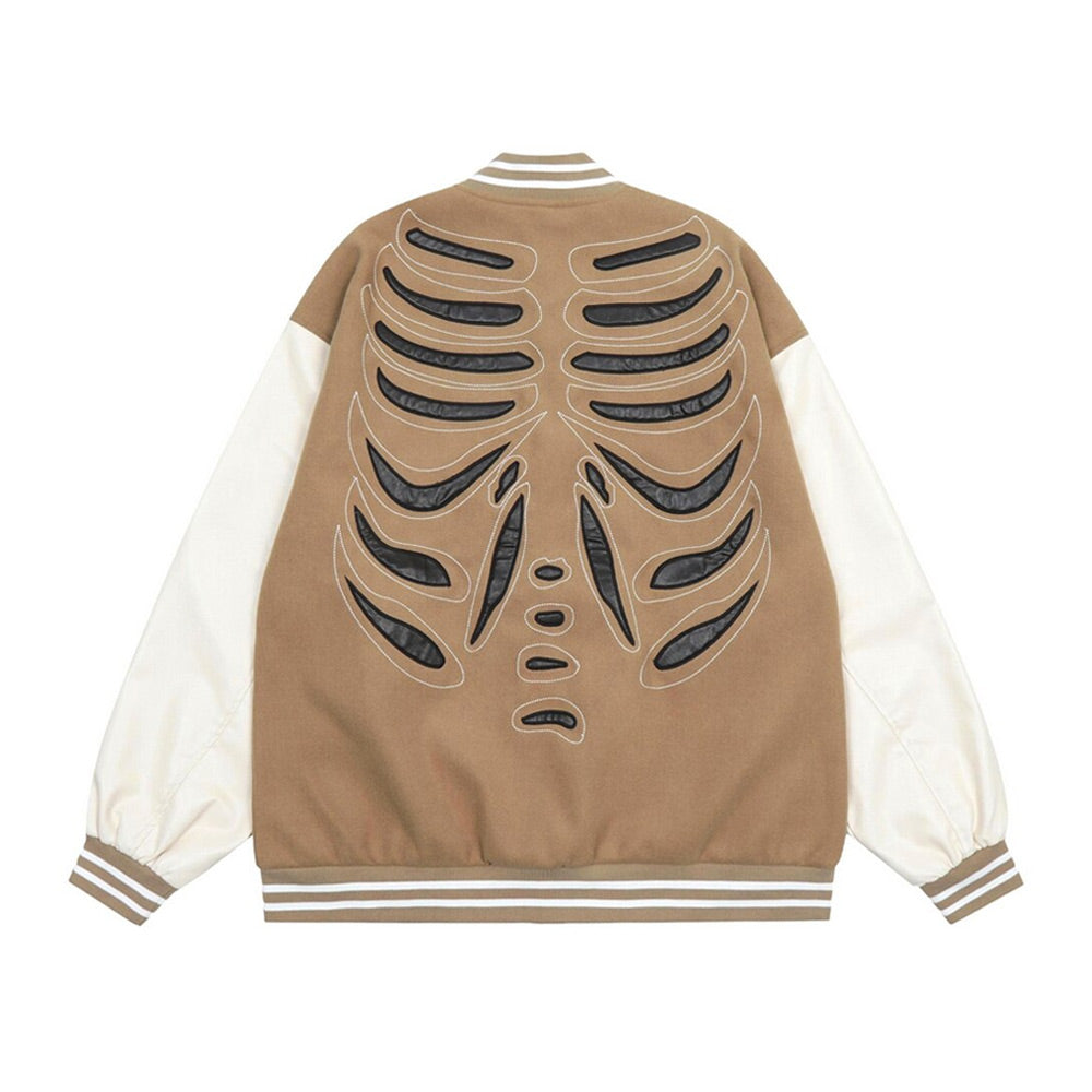 Evapacs - Skeleton Varsity Jacket- Streetwear Fashion - evapacs.com