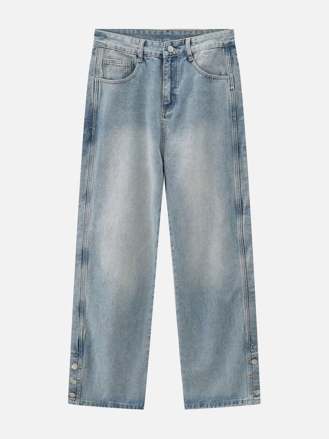 Evapacs - Slightly Flared Split Jeans- Streetwear Fashion - evapacs.com