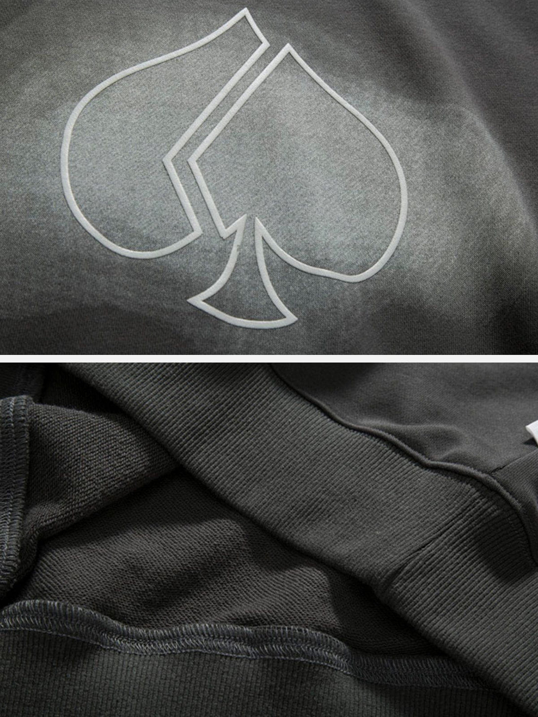 Evapacs - Smoky Spades Graphic Sweatshirt- Streetwear Fashion - evapacs.com