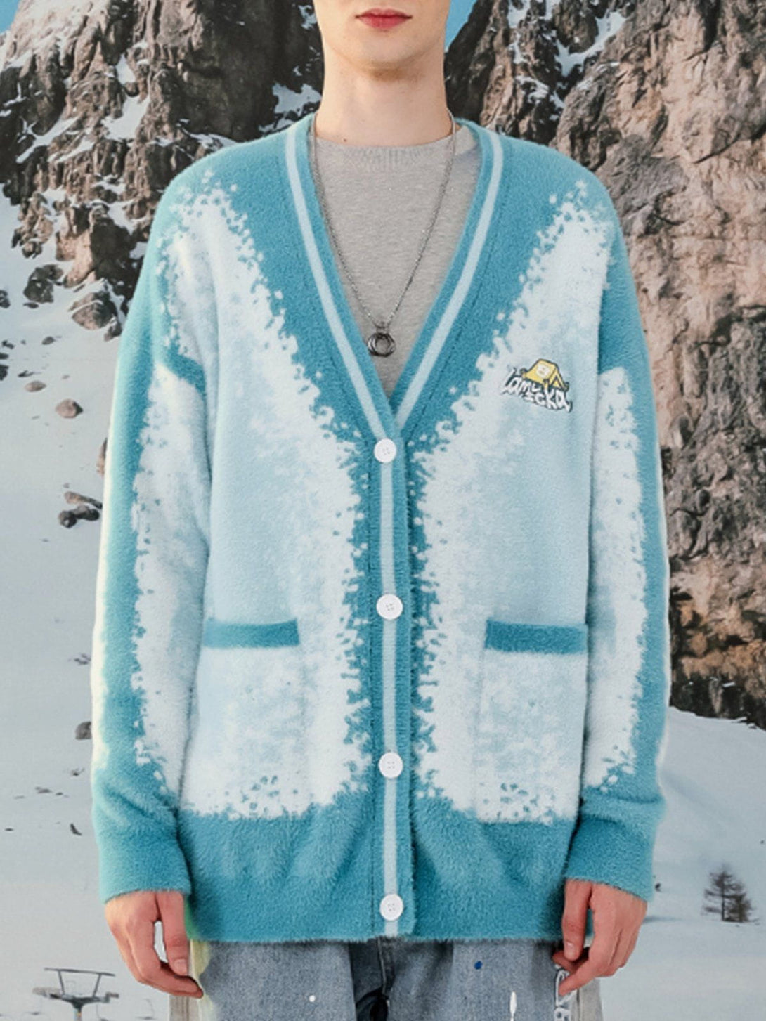 Evapacs - Snow Tie Dye Gradient Cardigan- Streetwear Fashion - evapacs.com